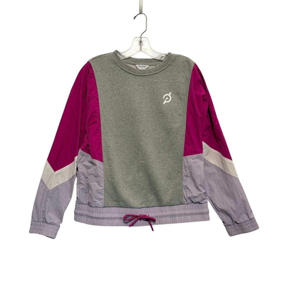 PELOTON Chic Fabric Mix Pullover Sweater Pink Women's Size Medium Sweatshirt